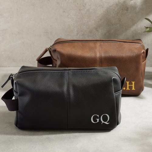 Personalised mens leather wash - personalised,