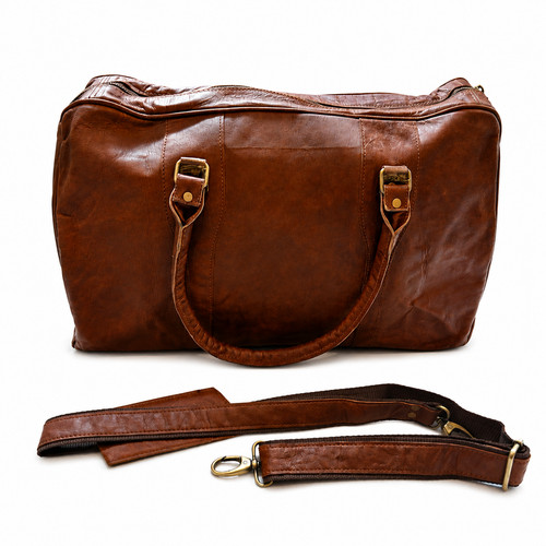 Handmade leather duffle - handmade,