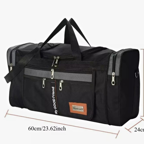 Black polyester soft duffle - soft,
