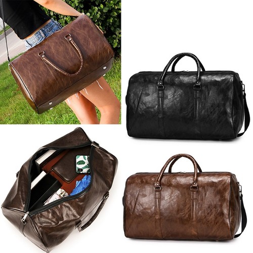 Men leather gym duffle - pu,