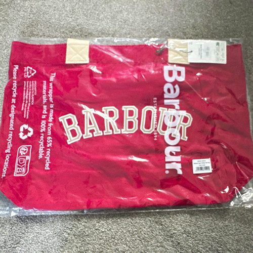 Barbour logo holiday tote bag - logo,